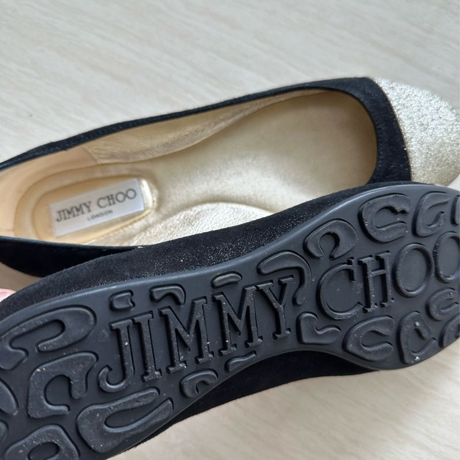 Jimmy Choo 黑金平底鞋38.5號 少用-13