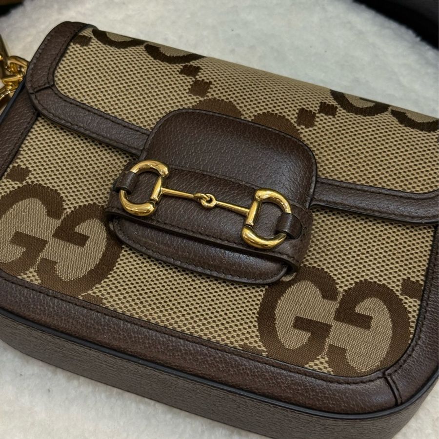 GUCCI Horsebit 1955馬銜釦小款翻蓋包/斜背包-4