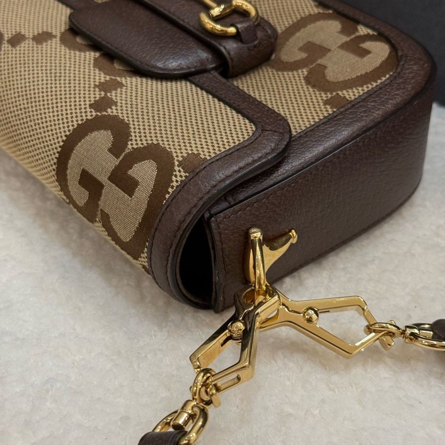 GUCCI Horsebit 1955馬銜釦小款翻蓋包/斜背包-13