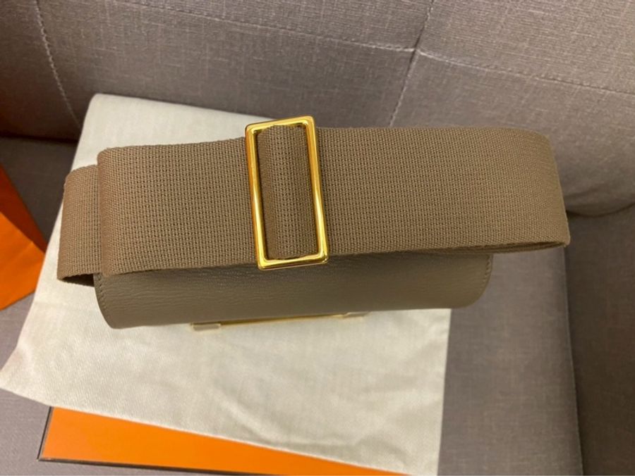 Hermes Geta大象灰金扣 小康康包 購證影本大全配-3