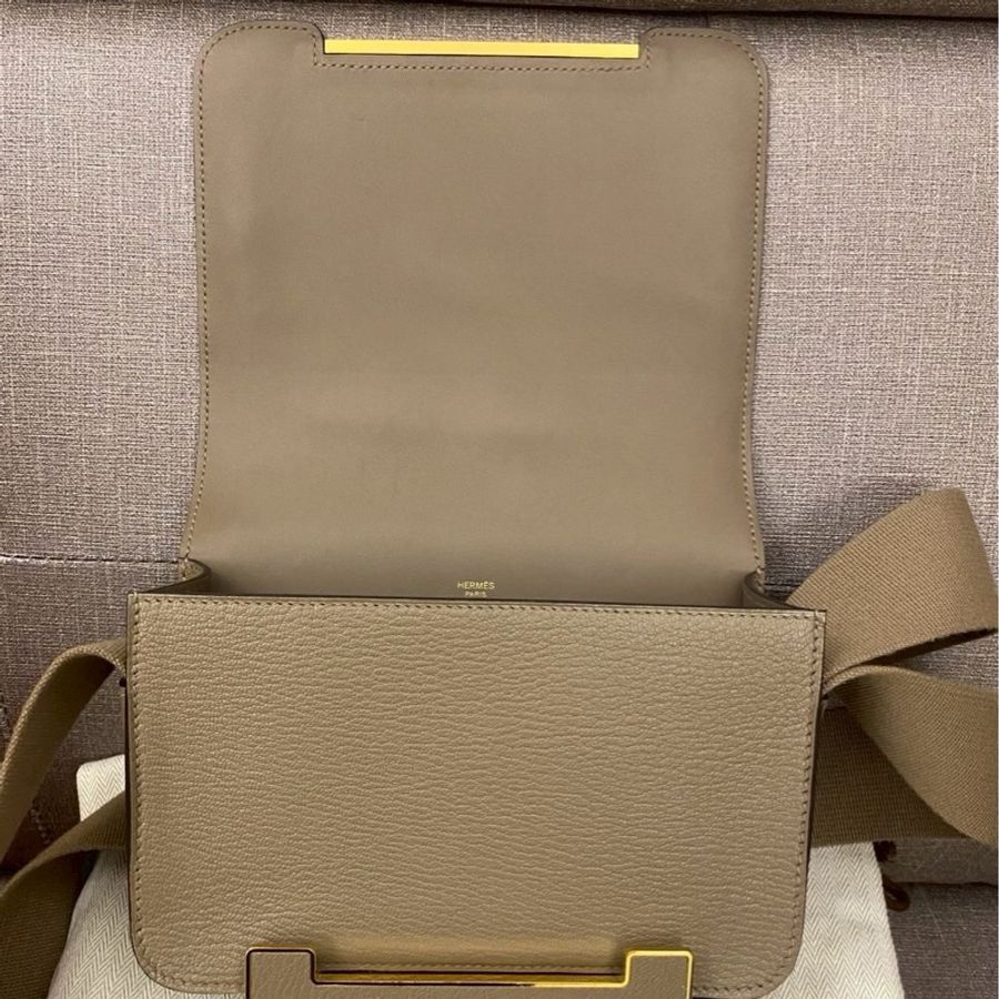Hermes Geta大象灰金扣 小康康包 購證影本大全配-13