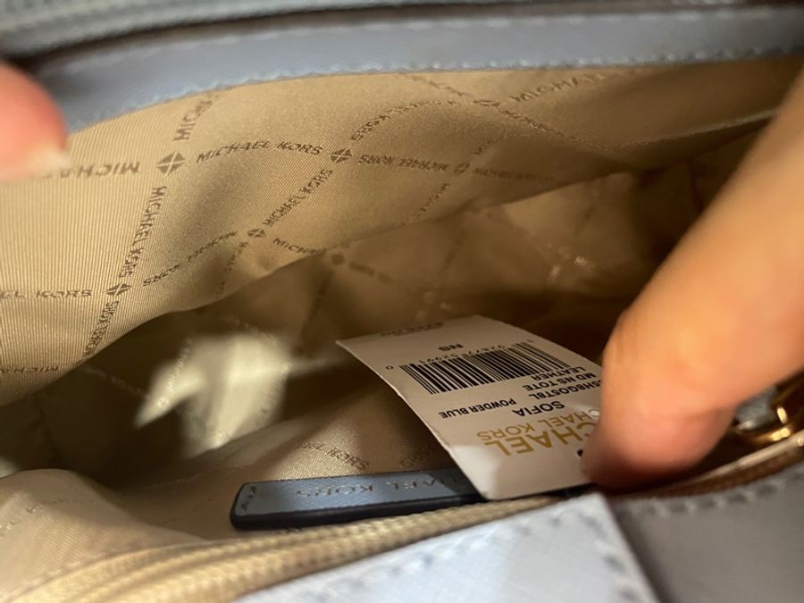 全新❗️Michael Kors 經典金鍊包 粉藍色-8