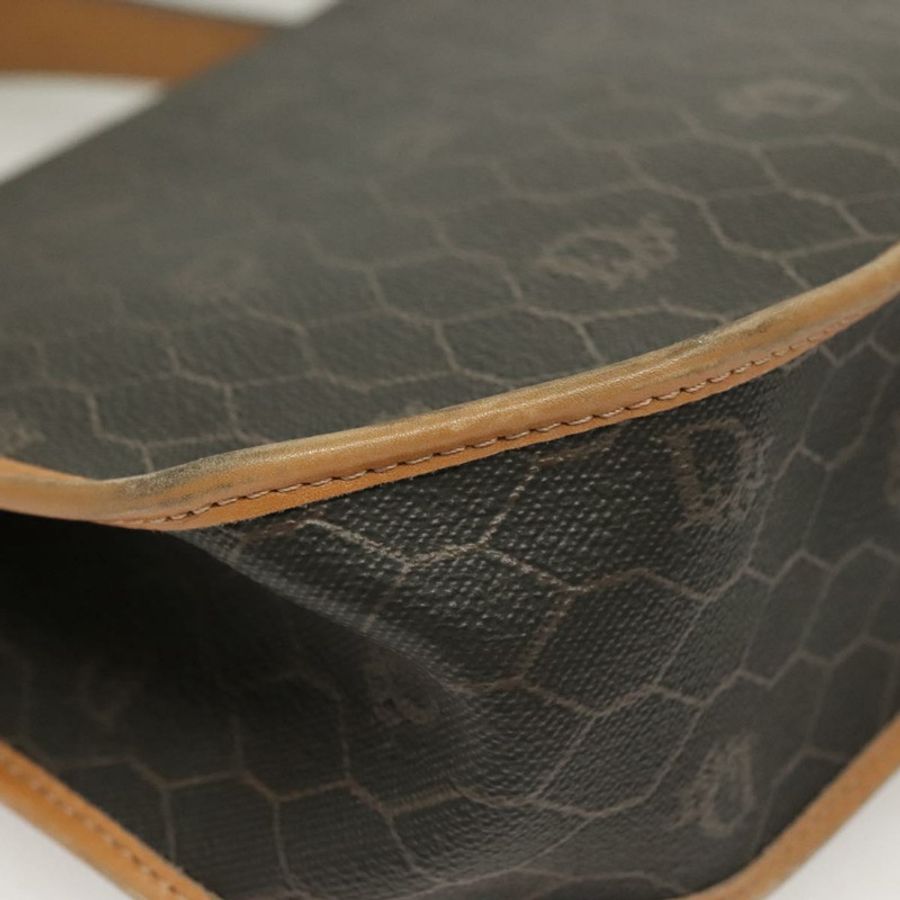 【日本直送】Christian Dior 蜂巢帆布手提包 PVC 兩用黑色金色 正品 SW977-15