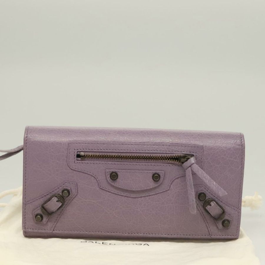 【日本直送】BALENCIAGA 經典款長拉鍊皮夾，紫色皮革，貨號 253038，正品 SW1026M-11