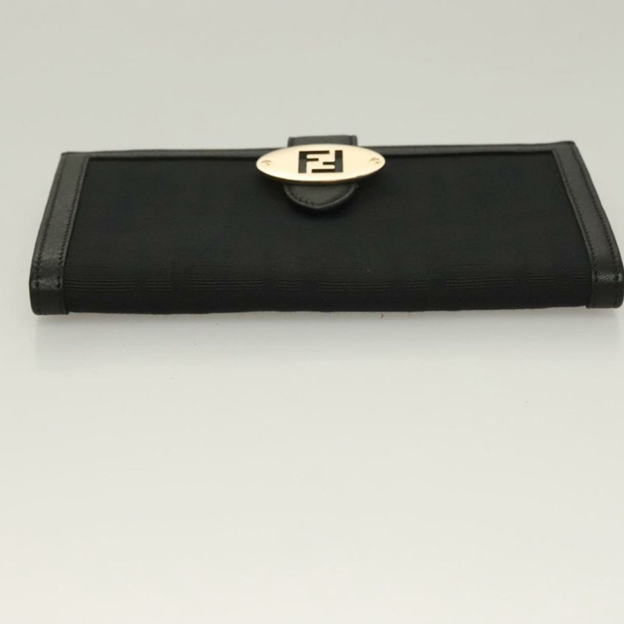 【日本直送】FENDI Zucca帆布長版皮夾 黑色 正品 SW1005-5