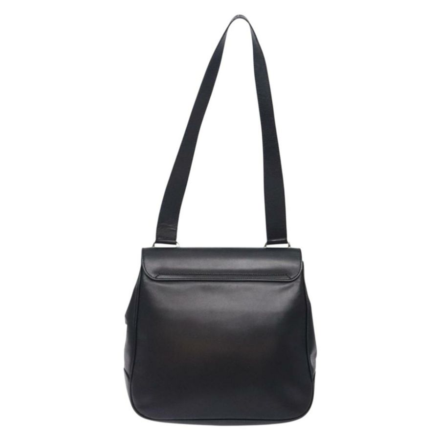 【日本直送】Salvatore Ferragamo Gancini 單肩包 皮革 黑色 銀色 正品 gh280-1