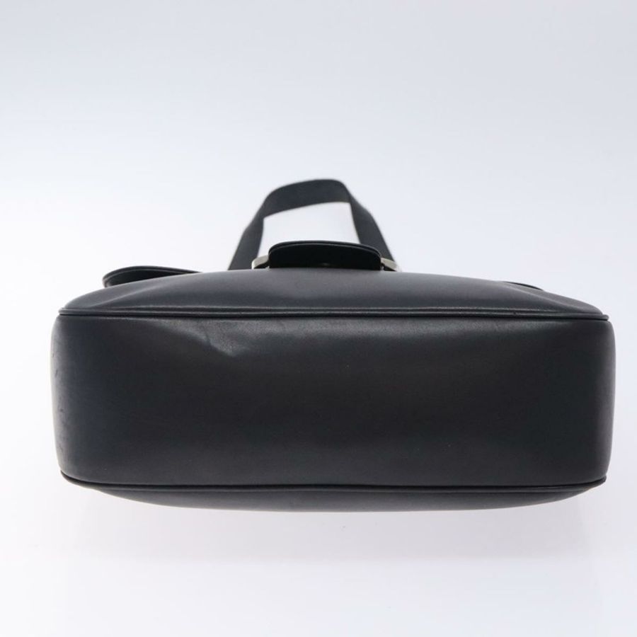 【日本直送】Salvatore Ferragamo Gancini 單肩包 皮革 黑色 銀色 正品 gh280-4