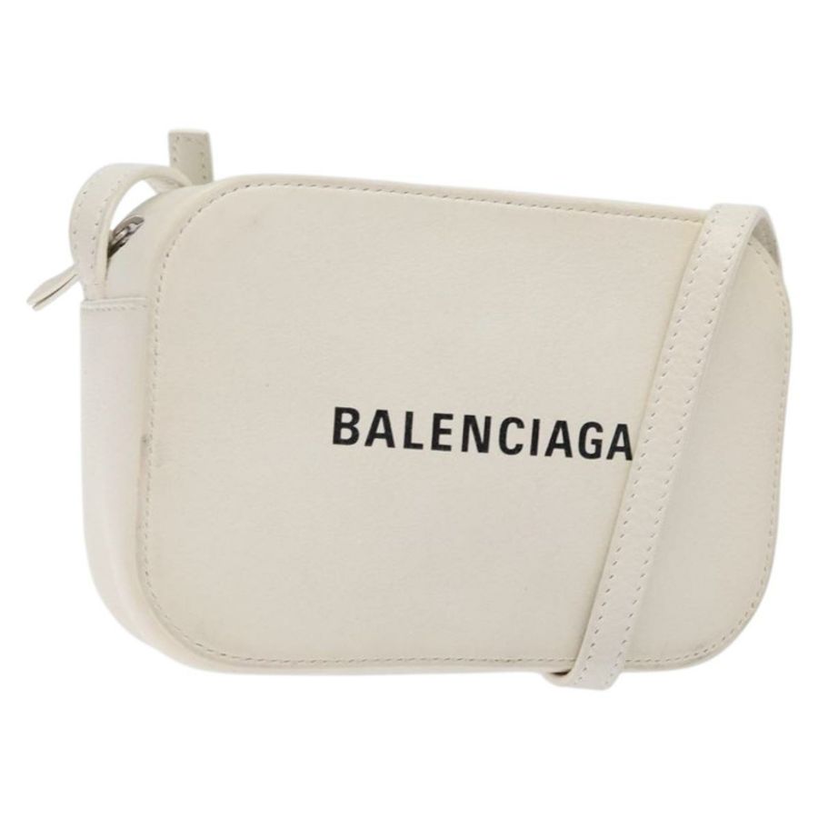 【日本直送】BALENCIAGA 白色銀色皮革肩背包 正品 sw1264-0