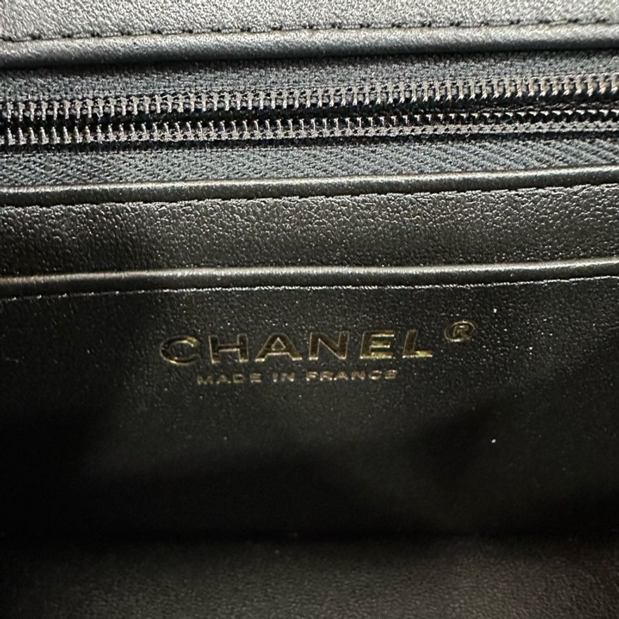 Chanel A35200 黑羊皮金釦方胖子 mini coco 17-29
