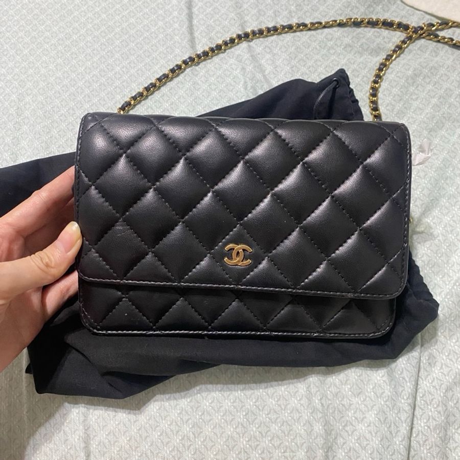 Chanel woc 小羊皮金扣 氣質款 香奈兒woc-0