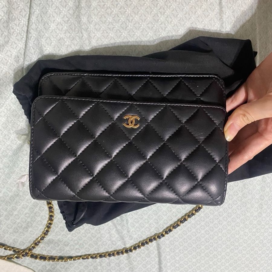 Chanel woc 小羊皮金扣 氣質款 香奈兒woc-1