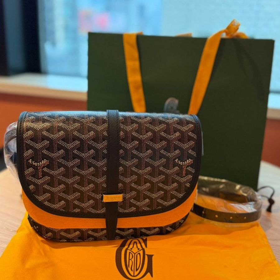 【全新正品】Goyard Belvedere 3 PM Noir 經典黑 信差斜背包|附防塵袋+購物袋|稀有現貨-0