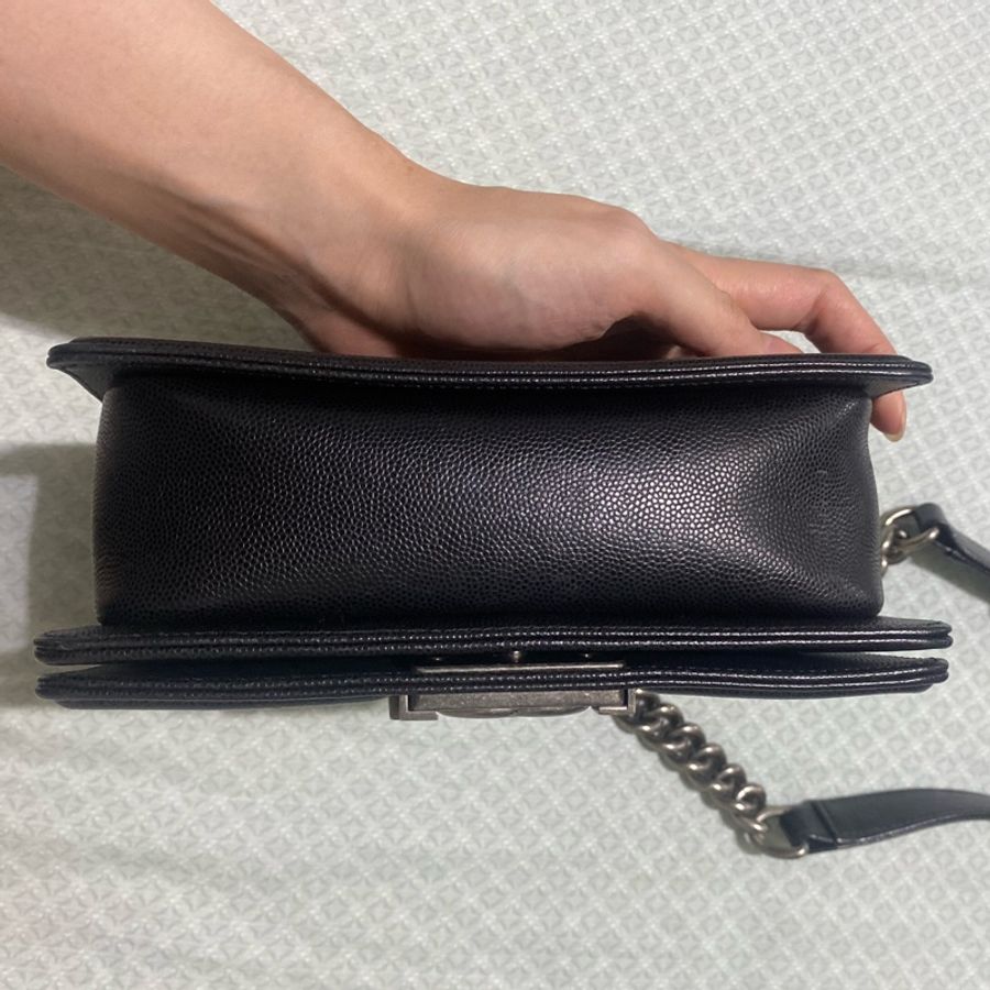 Chanel boy 20 荔枝皮銀扣 小號-3