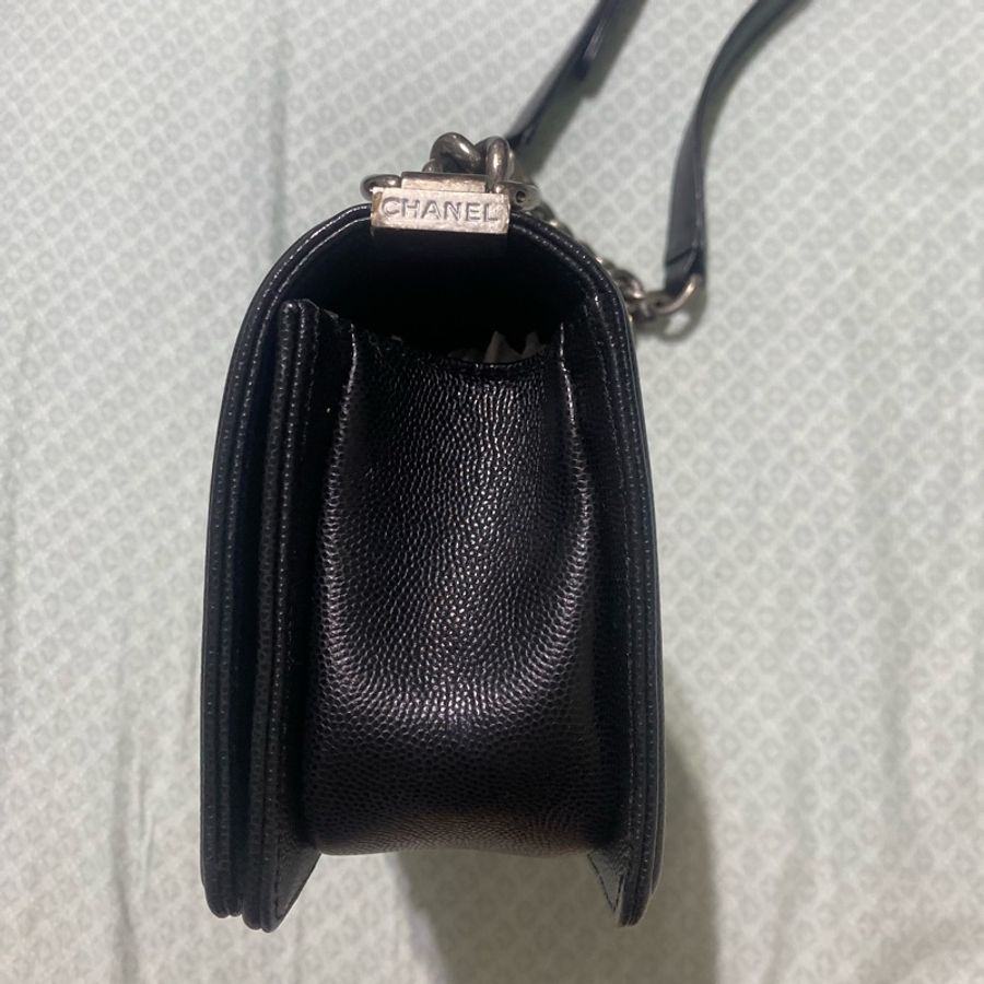 Chanel boy 20 荔枝皮銀扣 小號-4