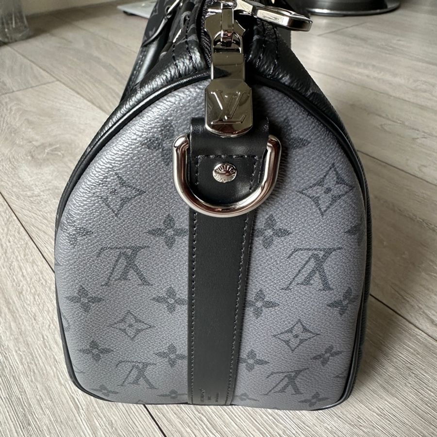 (9成9新)LV LOUIS VUITTON Keepall Bandoulière 35 旅行 手拿 肩背包-3