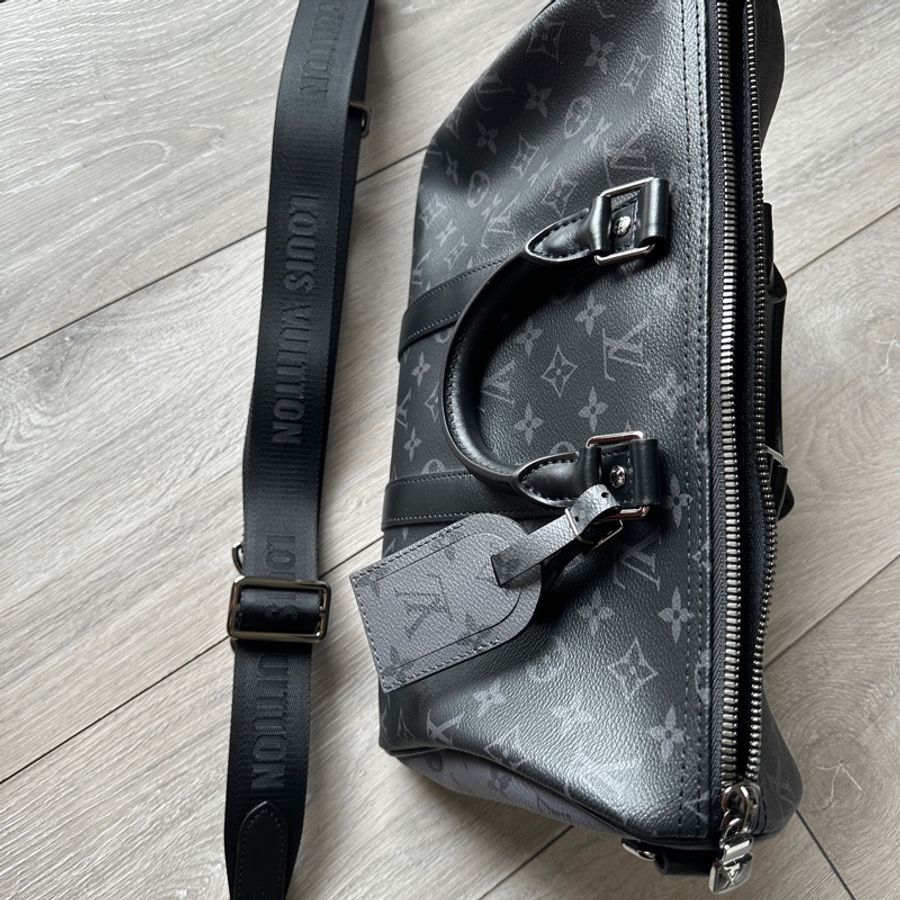 (9成9新)LV LOUIS VUITTON Keepall Bandoulière 35 旅行 手拿 肩背包-7