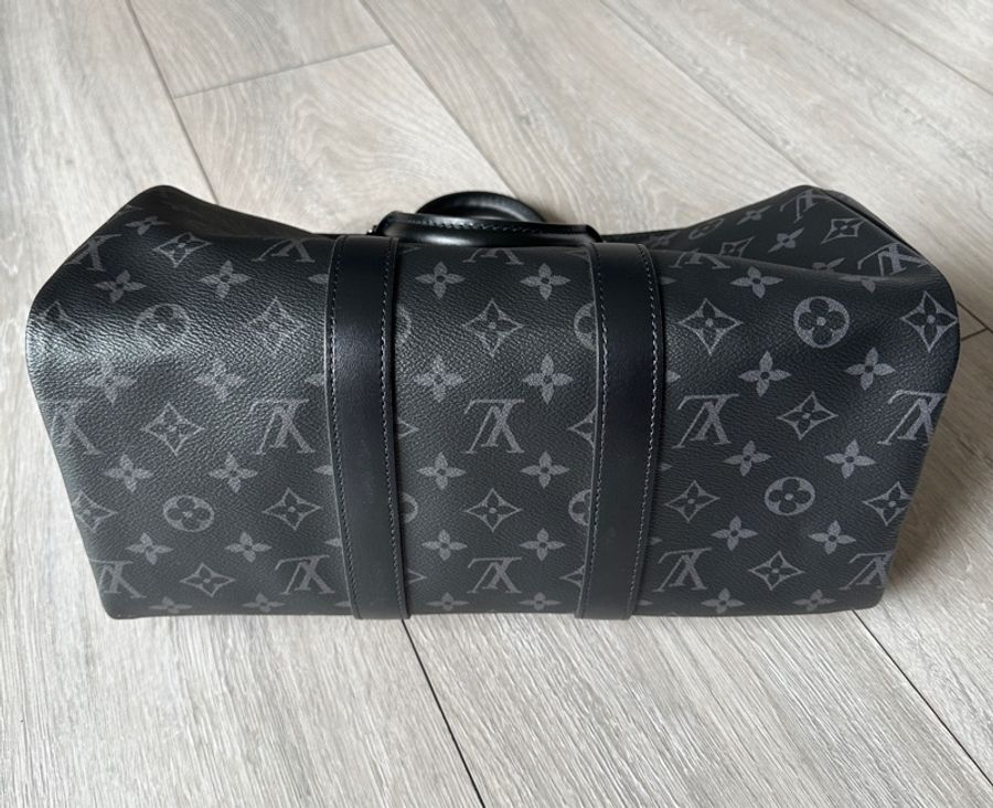 (9成9新)LV LOUIS VUITTON Keepall Bandoulière 35 旅行 手拿 肩背包-14