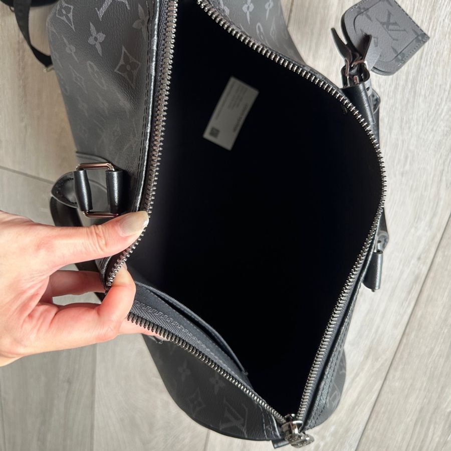(9成9新)LV LOUIS VUITTON Keepall Bandoulière 35 旅行 手拿 肩背包-15