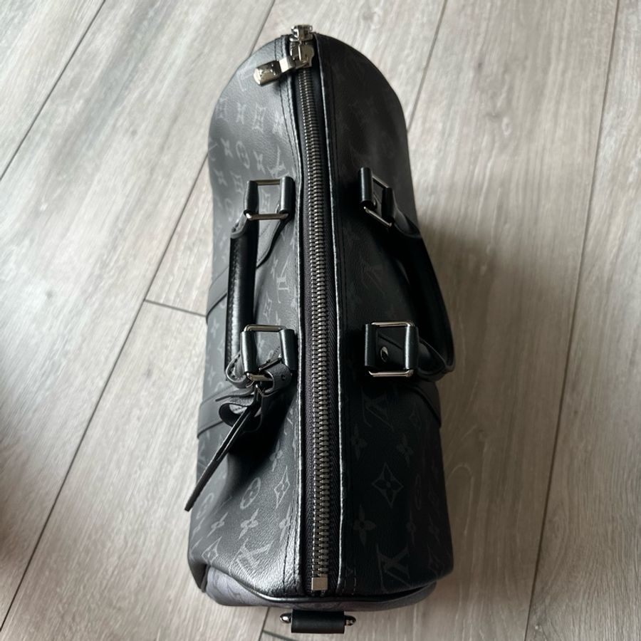(9成9新)LV LOUIS VUITTON Keepall Bandoulière 35 旅行 手拿 肩背包-18