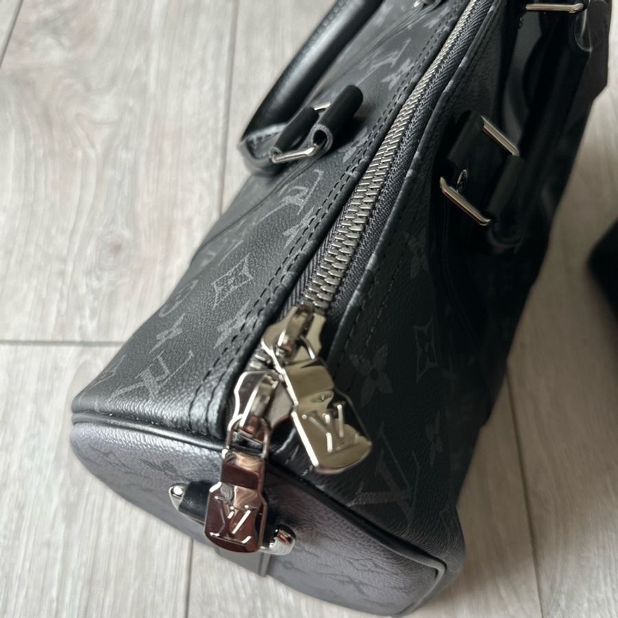 (9成9新)LV LOUIS VUITTON Keepall Bandoulière 35 旅行 手拿 肩背包-19
