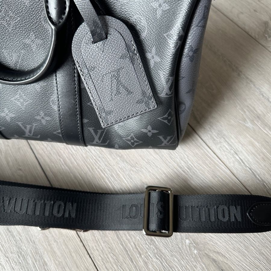 (9成9新)LV LOUIS VUITTON Keepall Bandoulière 35 旅行 手拿 肩背包-23