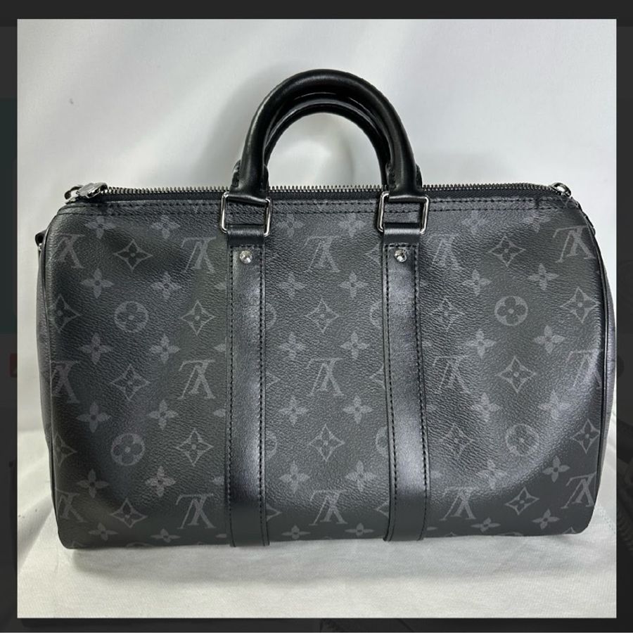 (9成9新)LV LOUIS VUITTON Keepall Bandoulière 35 旅行 手拿 肩背包-13