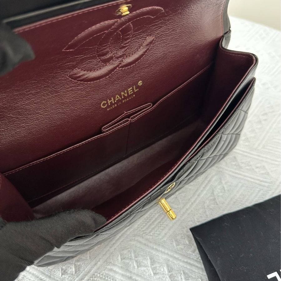 CHANEL CF黑金 羊皮 20K 附件:卡 塵袋-6
