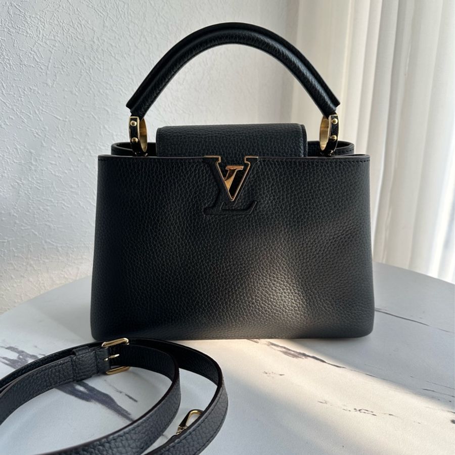 lv M24727 Capucines MM黑色手提包-0