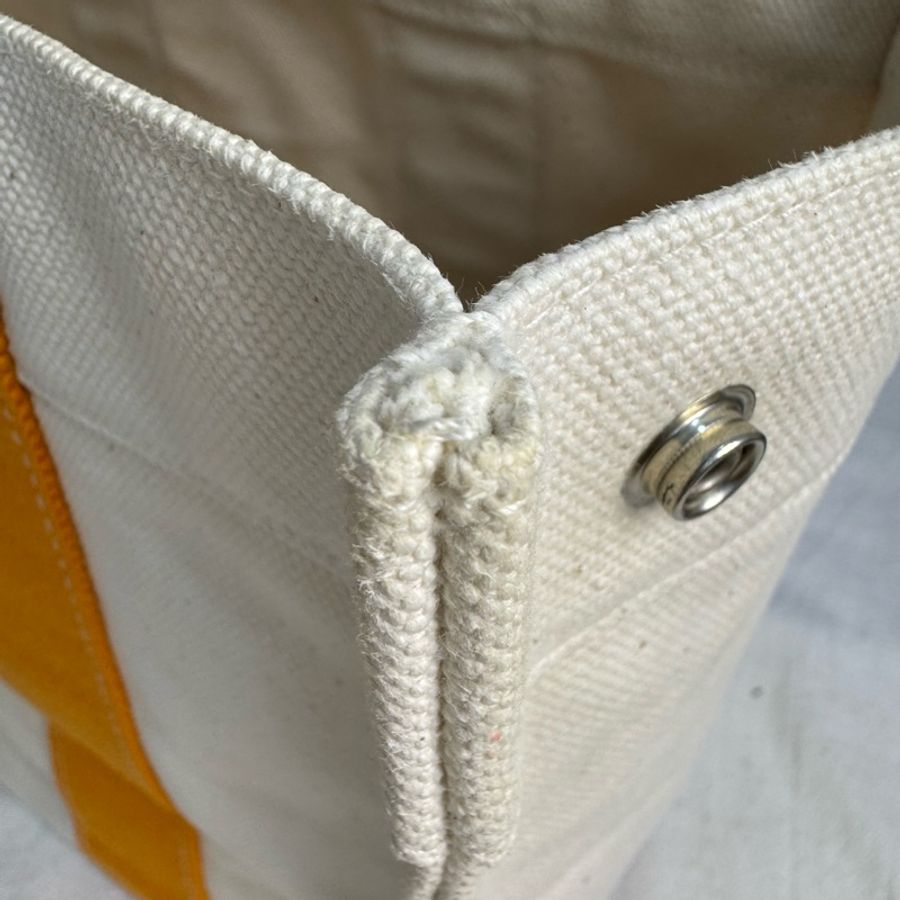 Hermès Herbag Cabas 橘色提把帆布托特包-17