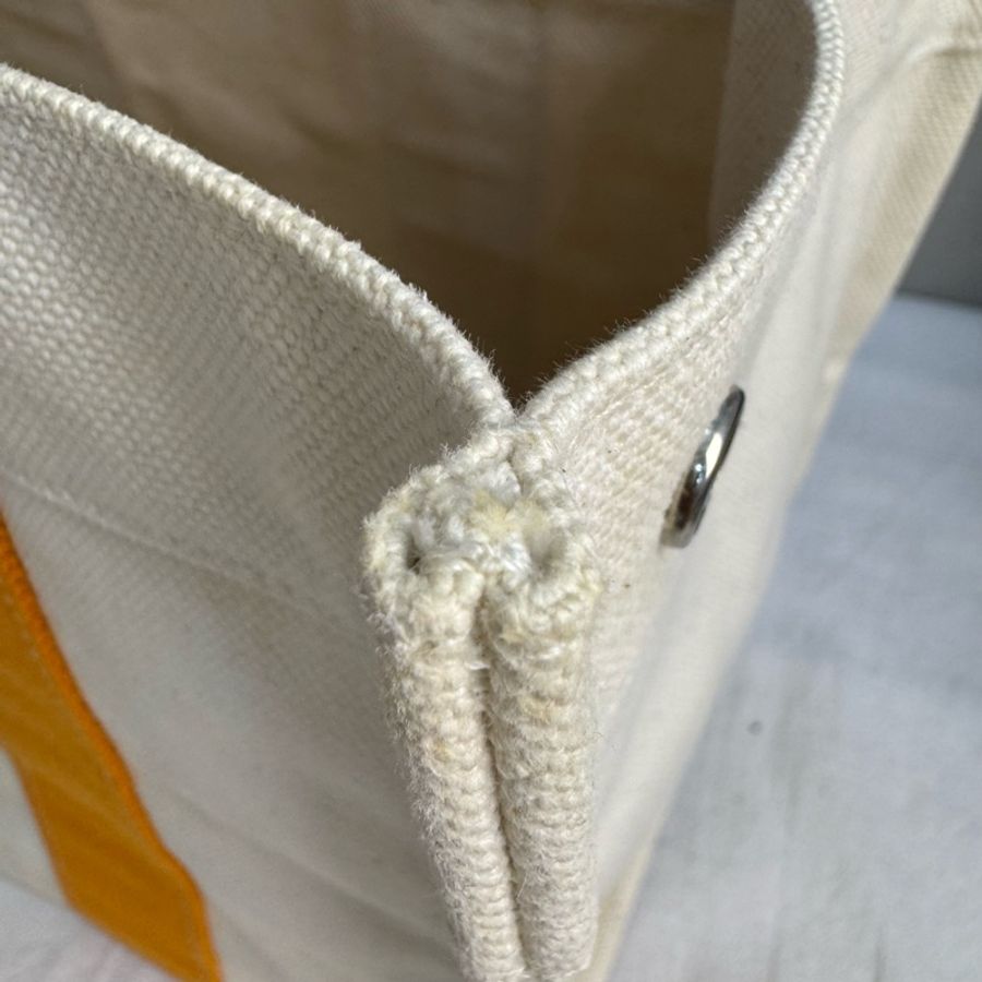 Hermès Herbag Cabas 橘色提把帆布托特包-18
