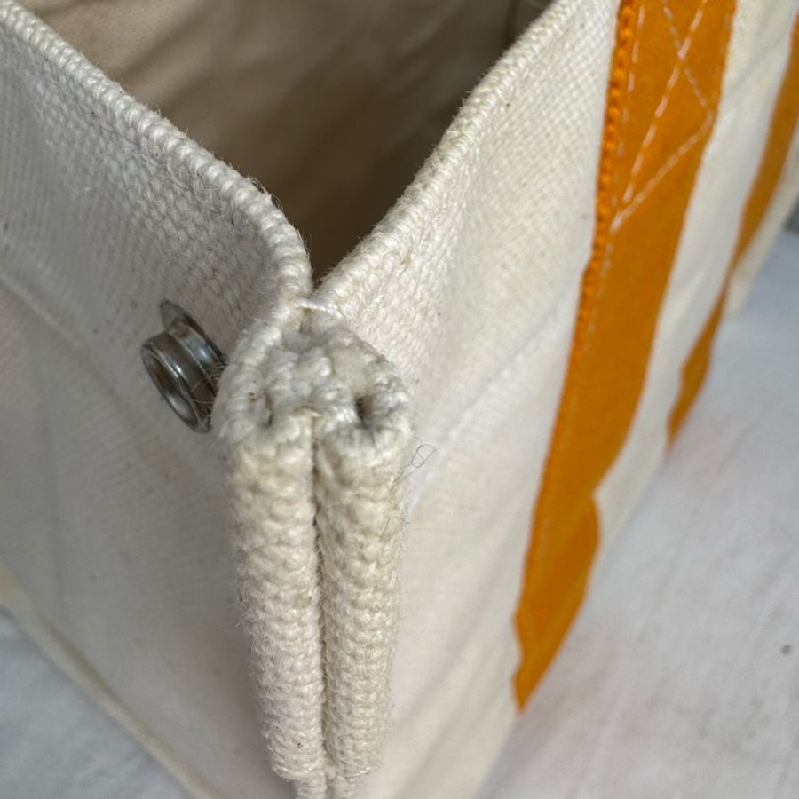 Hermès Herbag Cabas 橘色提把帆布托特包-19