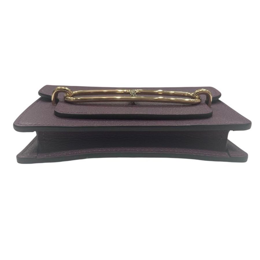 HERMES 愛馬仕 ROULIS SLIM 短夾 迷你腰包 皮革 紫色 金扣-2