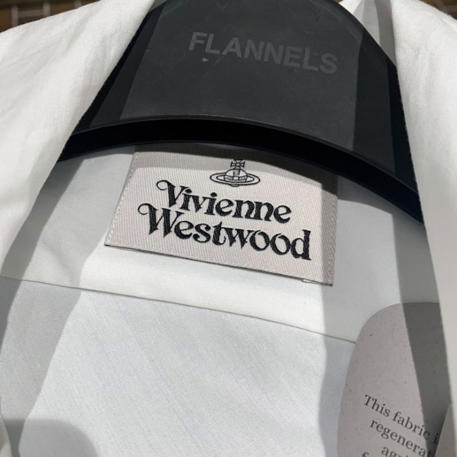 🎉新品好折扣✨Vivienne Westwood 女款 Drunken 抓褶設計純棉府綢襯衫 白色 EU38/40/42/44-4