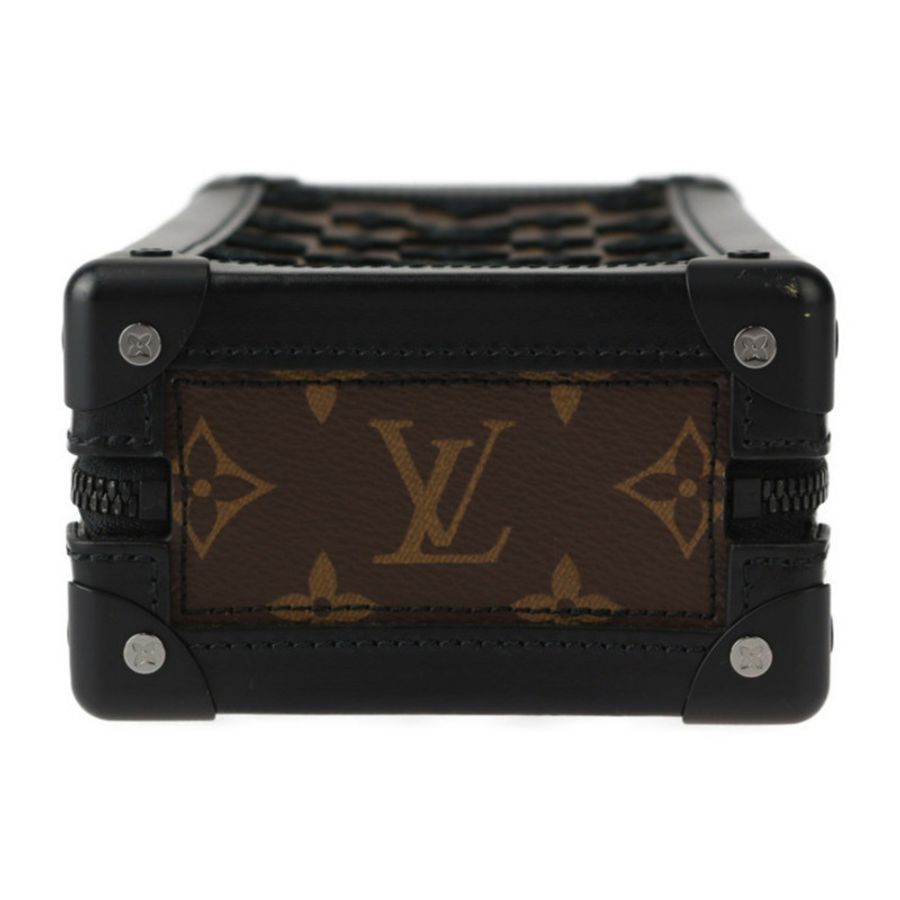 LOUIS VUITTON Vertical Soft Trunk Monogram Tuftage 單肩包 M45044 皮革 棕色 黑色 圓形 Pochette 包 R2412123007050-3