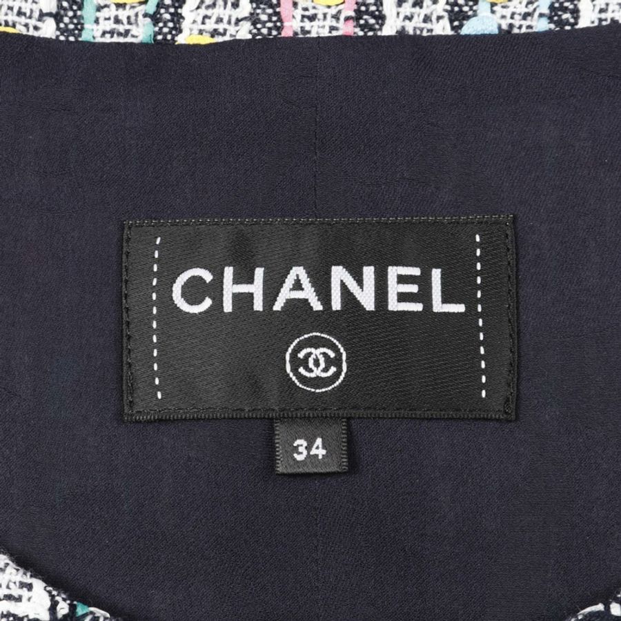 香奈兒 (CHANEL) CC Logo 紐帶斜紋軟呢長馬甲 P78867 棉尼龍混紡多色 #34 女款-2