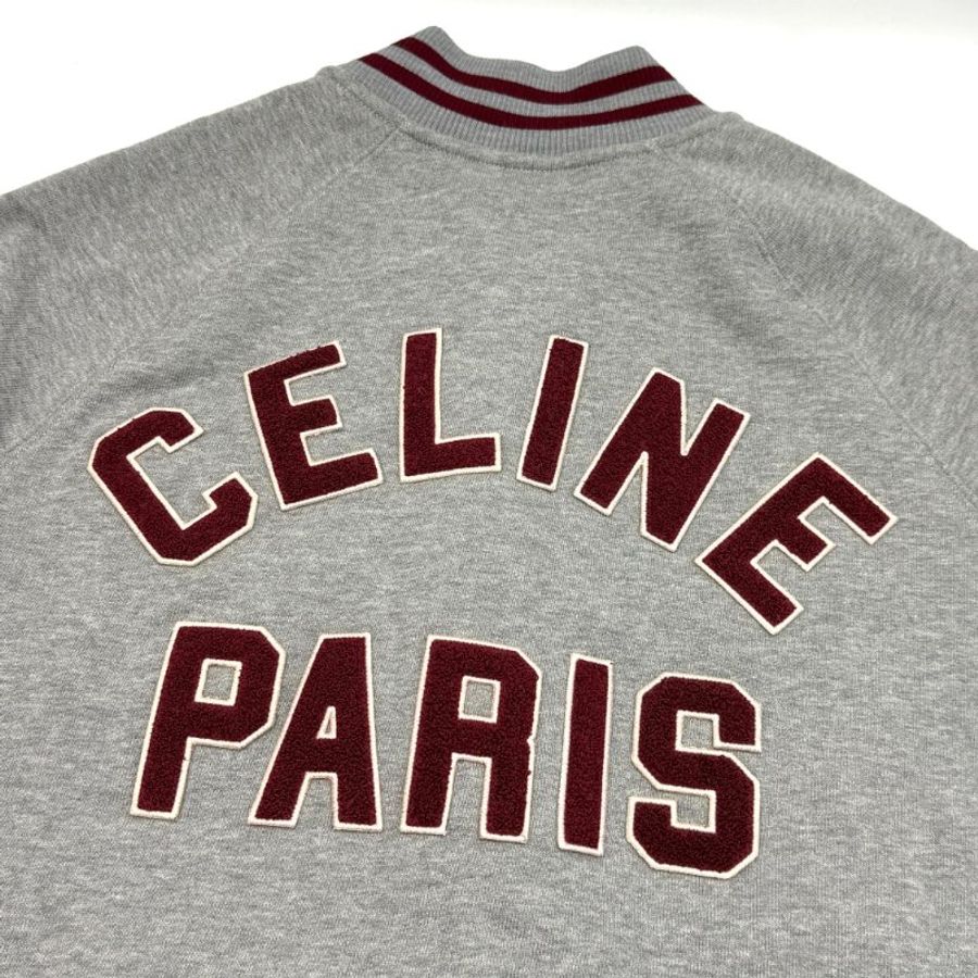全新有吊牌 Celine外套 大C標誌Logo Jacket 100棉棒球服 灰色經典百搭款學院風 XS碼-4