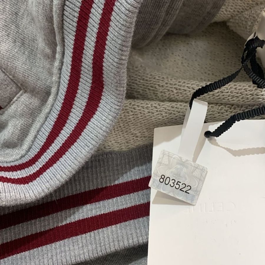 全新有吊牌 Celine外套 大C標誌Logo Jacket 100棉棒球服 灰色經典百搭款學院風 XS碼-7