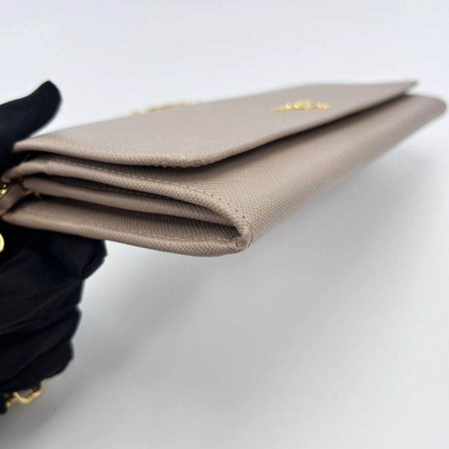 PRADA 裸粉色牛皮法棍肩背斜背包 21*10.5*2.5 98新 配件塵袋盒子-4