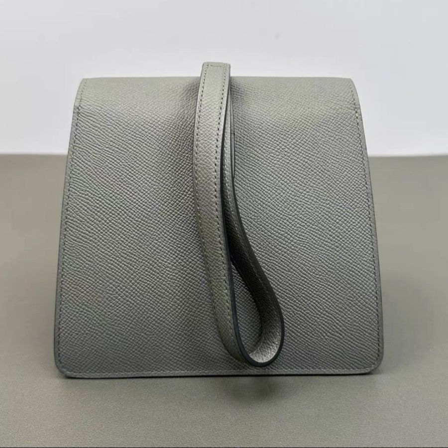 MOYNAT 拼色銀扣手提三角粽子包 17*13*12 98新-5