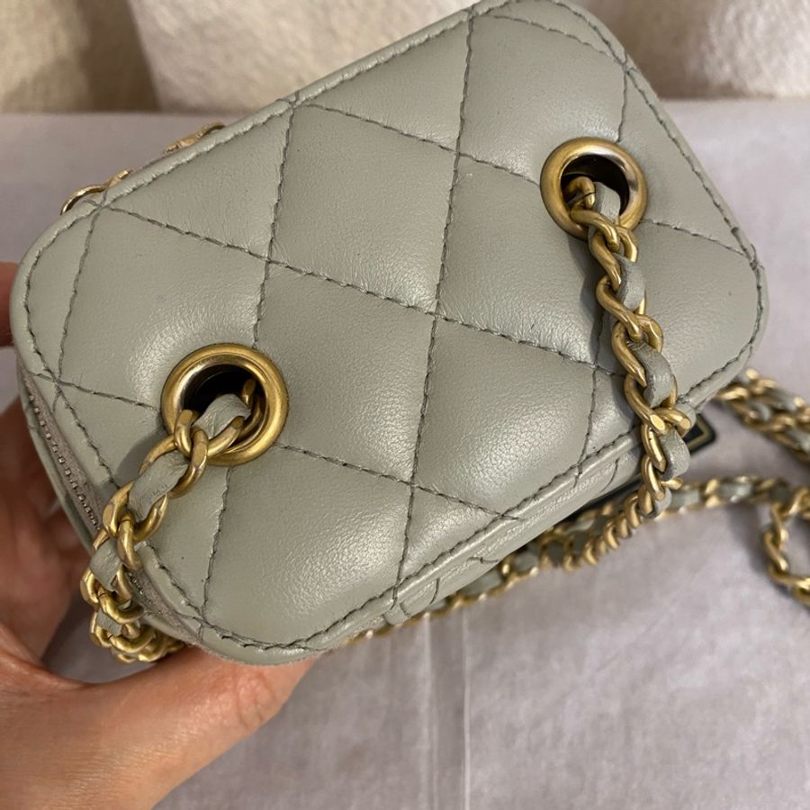 CHANEL 香奈兒 超級熱門金球盒子包 31開 灰绿色-2