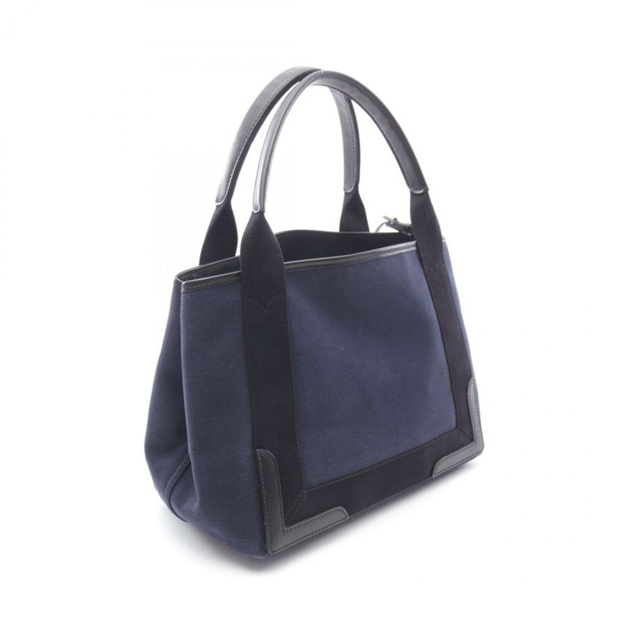 BALENCIAGA 海軍藍 CABAS S 手提包 339933 帆布皮革 海軍藍 黑色 二手 女士-1
