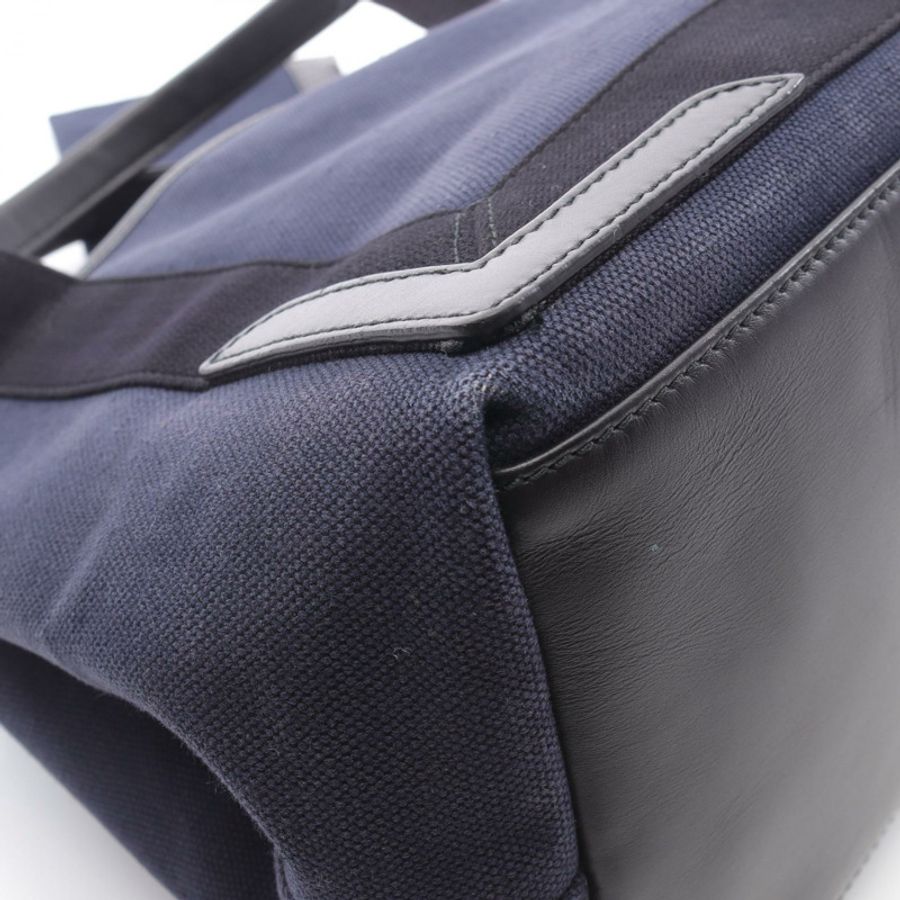 BALENCIAGA 海軍藍 CABAS S 手提包 339933 帆布皮革 海軍藍 黑色 二手 女士-4