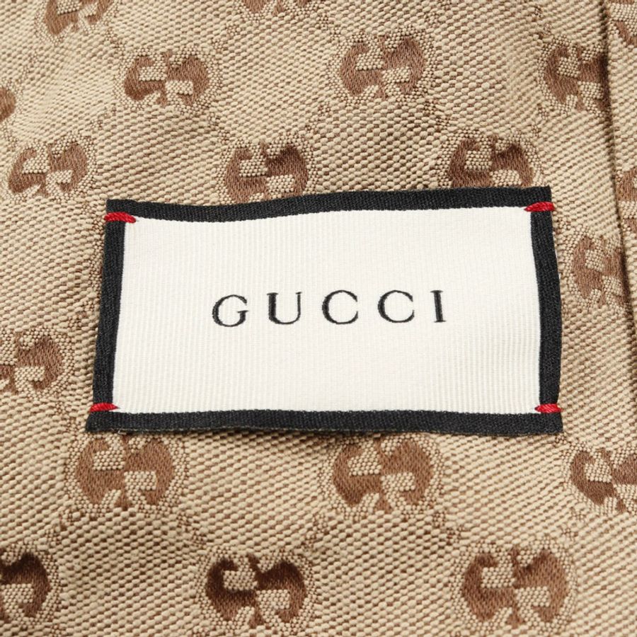 GUCCI GG提花拉鍊外套 棉滌混紡 米色 二手 男款 #44-2