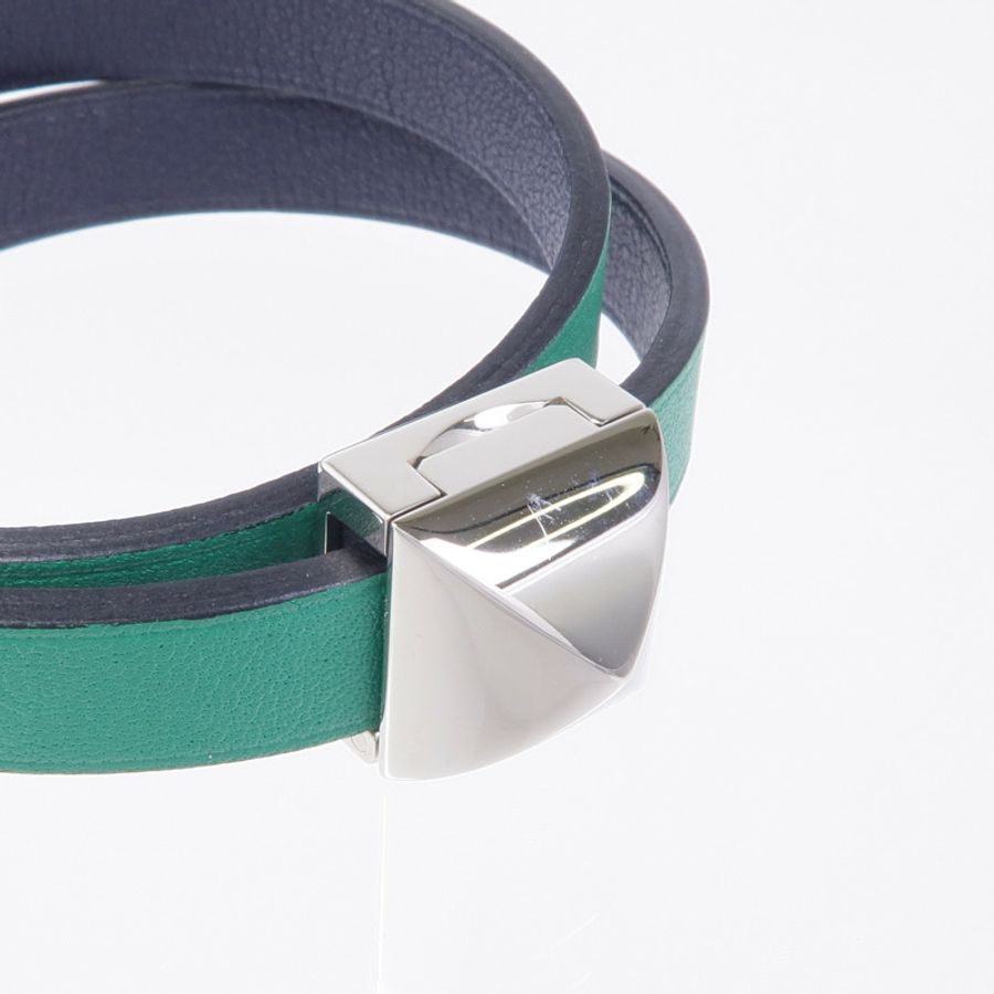 HERMES 【激減優惠】Swift皮革Medor Infini Double Tour Bracelet銀扣手鐲-4