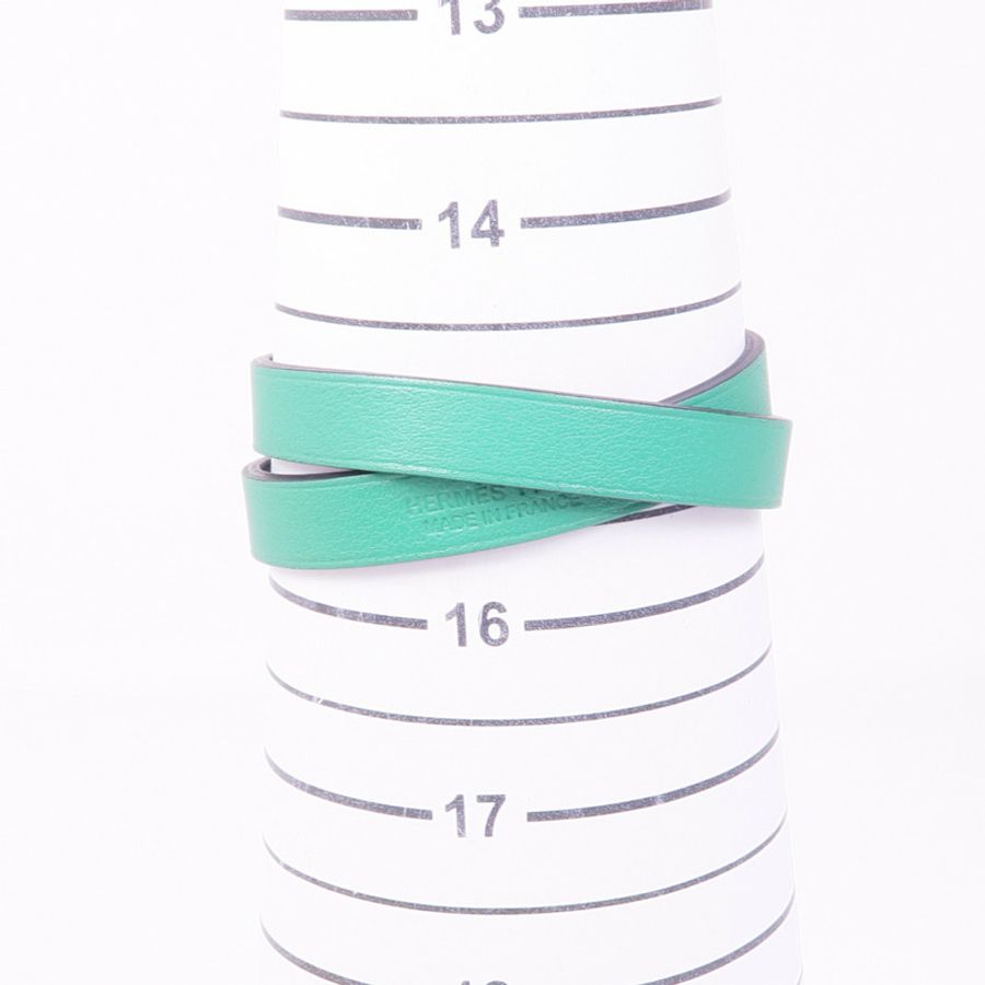 HERMES 【激減優惠】Swift皮革Medor Infini Double Tour Bracelet銀扣手鐲-10