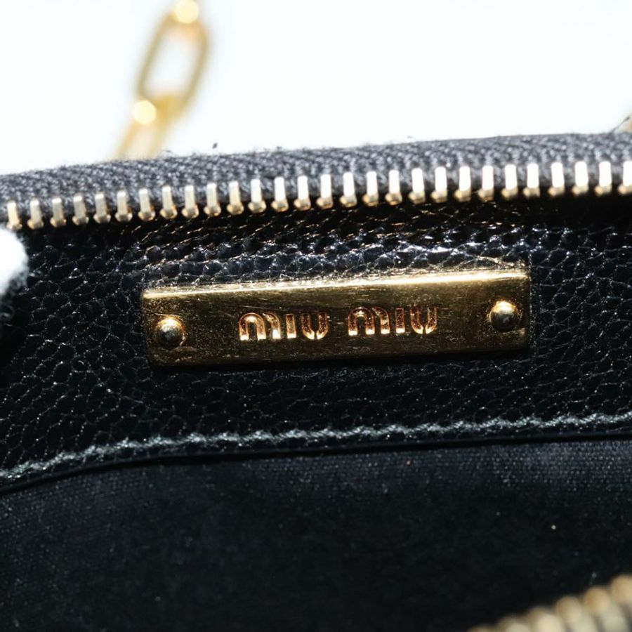 【日本直送】Miu Miu 鏈條單肩包 皮革 米色 金色 正品 138544-17