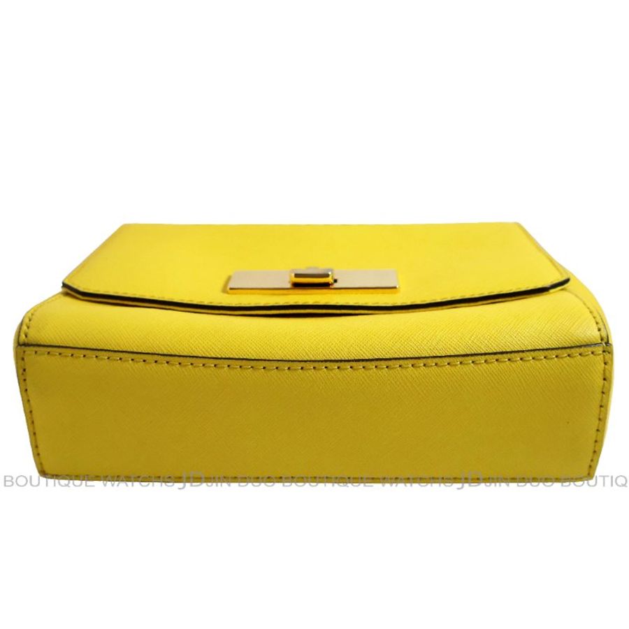 金鐸精品~2480 MICHAEL KORS MK Callie黃色防刮十字皮革紋手提側肩背包-4