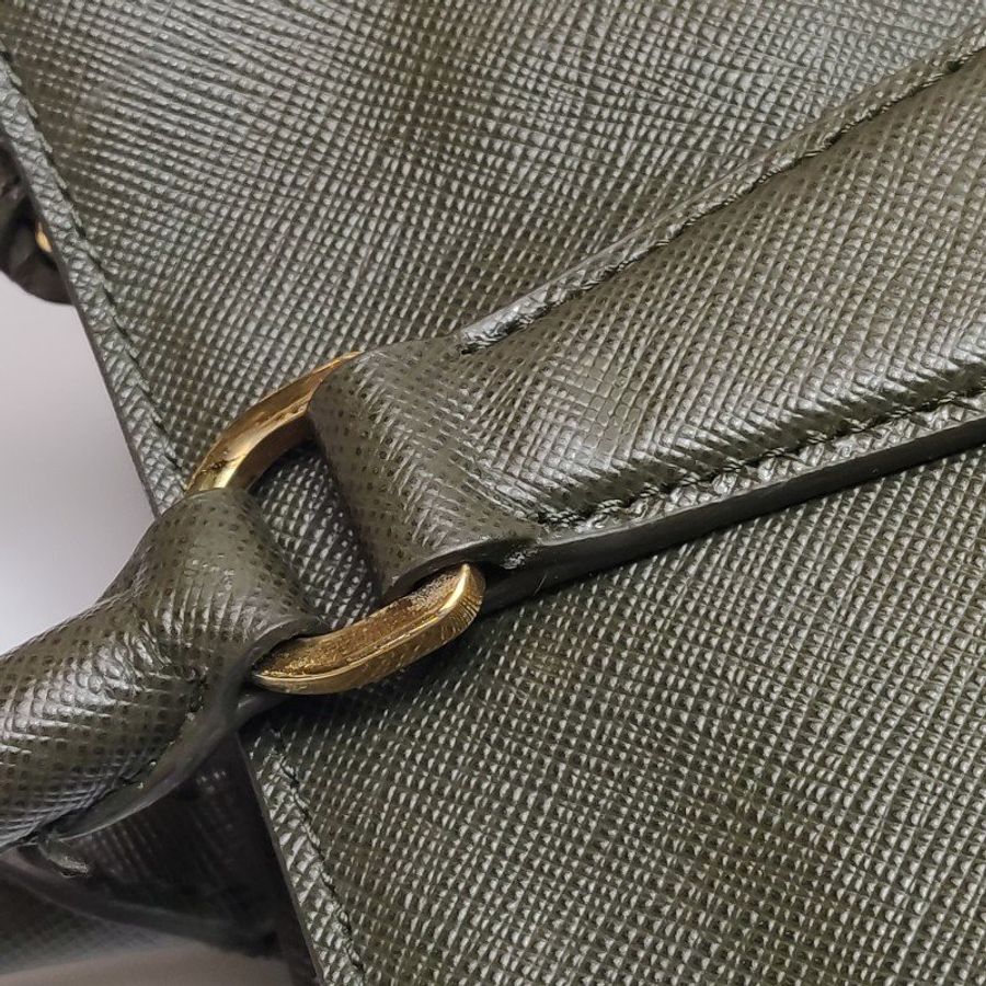 Prada Galleria 殺手包 大號 牛皮 拼色 三角 標誌 斜挎包 單肩包-12
