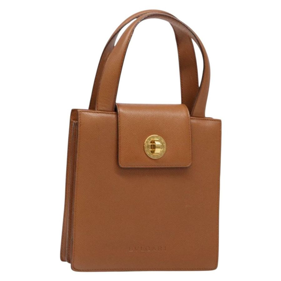 【日本直送】寶格麗(BVLGARI)棕色金色皮革手提包,正品編號138226-0