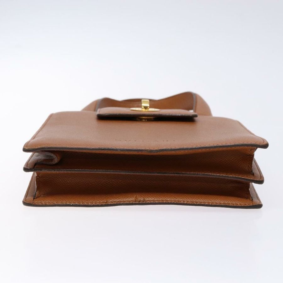 【日本直送】寶格麗(BVLGARI)棕色金色皮革手提包,正品編號138226-4
